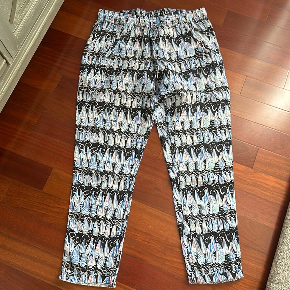 Lilly Pulitzer Black and Blue Patterned Pants